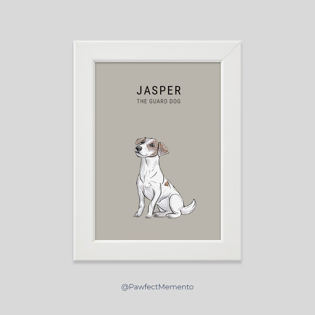 Custom Pet Portrait with Frame – Handcrafted and Personalized (13x18cm)